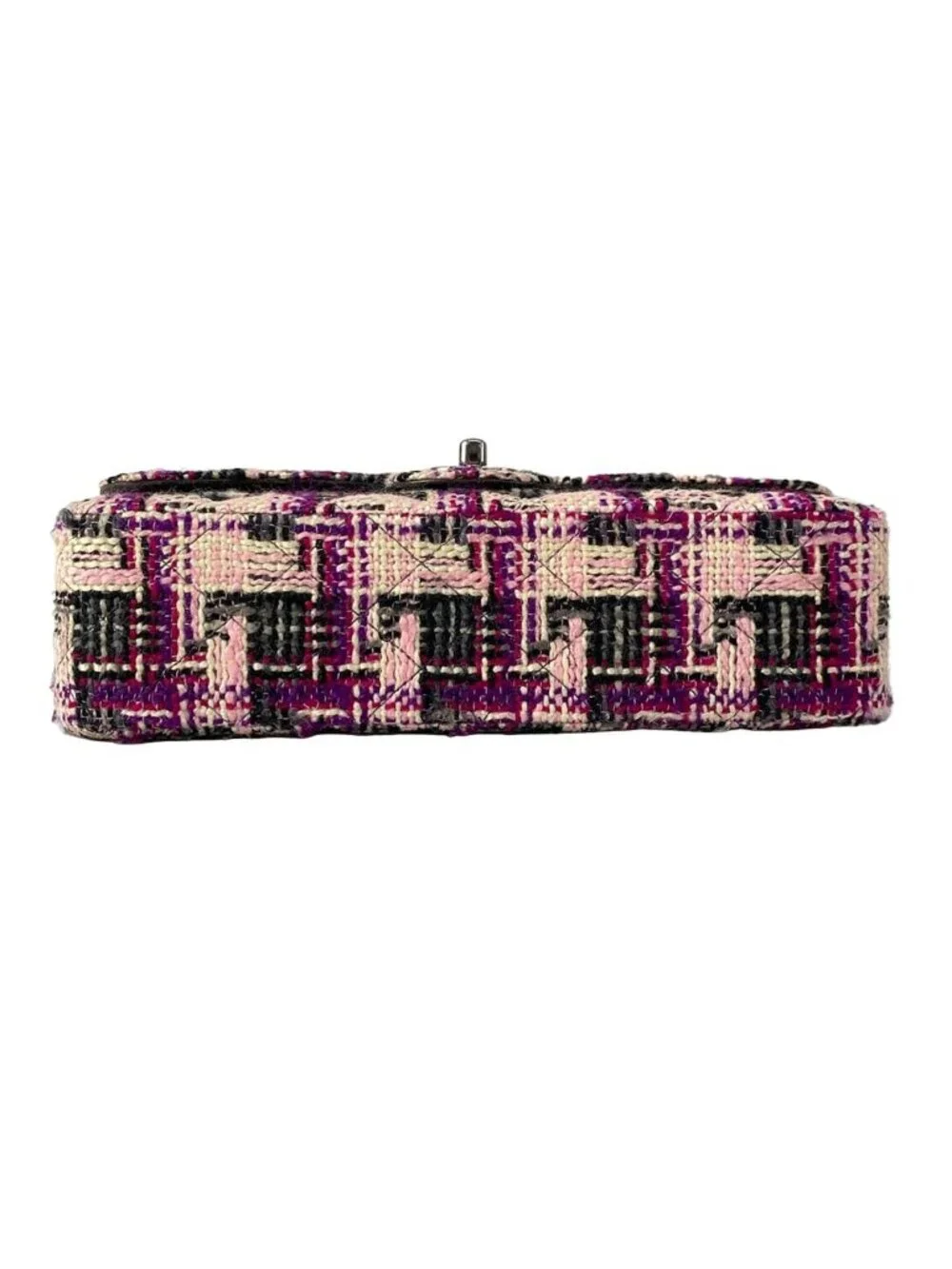 Chanel Shoulder Bag Double Flap Quilted Light Pink Purple Multi Lambskin